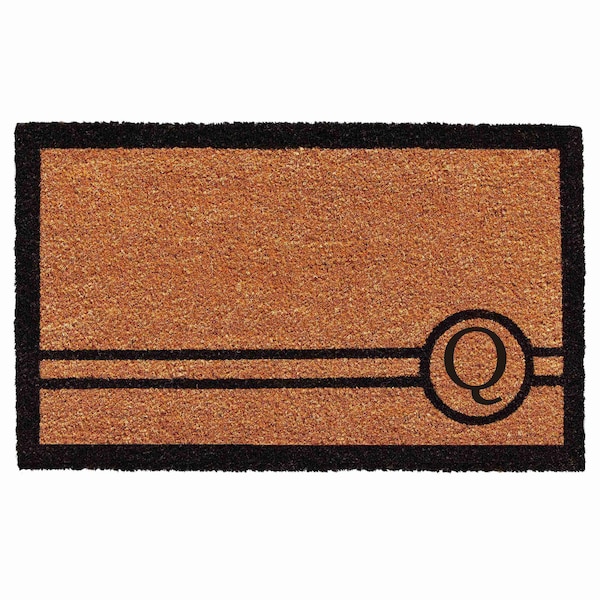 Calloway Mills Monogram Door Mat, Black, Natural, 18 in W x 30 in L 153071830Q - main